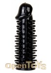 Realistic Spiky - Penis Extension - Black (Shots Toys)