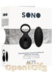 No. 75 - Rechargeable Remote Controlled Vibrating Cock Ring - Black (SONO)