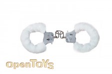 Furry Fun Cuffs - White Plush 