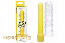 Neon Glass Vibrator - Twirl - Yellow 