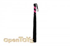 Whip Leather Black with Pink Stripes 