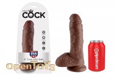 8 Inch Cock - with Balls - Brown 