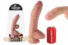 Dual Density Fat Cock with Balls - 10 Inch - Skin 