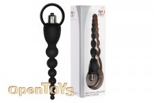 Vibrating Silicone Anal Beads - Black 