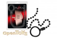 Cock Ring and String Beads - Black 