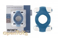 Infinity - Double Vibrating Cockring - Blue 