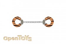 Furry Ankle Cuffs - Tiger 