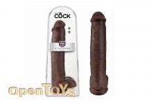 15 Inch Cock - with Balls - Brown 