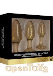 Golden Glitter Butt Plug Set - Acrylic - Gold (Shots Toys - Ouch!)