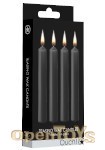 Teasing Wax Candles - Parafin - 4-pack - Black (Shots Toys - Ouch!)
