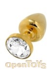 Buttplug Gold 24 C 35mm with Crystal (Diogol)