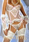Suspender Top with matching briefs and  gloves - L (Roxana - Charming)