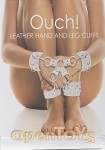 Leather Hand and Leg Cuffs - White (Shots Toys - Ouch!)