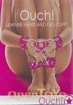 Leather Hand and Leg Cuffs - Pink (Shots Toys - Ouch!)