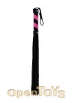 Whip Leather Black with Pink Stripes (Shots Toys - Ouch!)