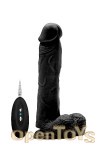 Vibrating Realistic Cock - 9 Zoll - Black (RealRock)