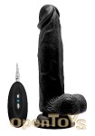 Vibrating Realistic Cock - 8 Zoll - Black (RealRock)