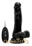 Vibrating Realistic Cock - 7 Zoll - Black (RealRock)