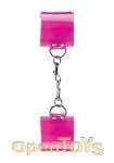 Pink Translucent Handcuffs with Velcro (Bad Romance Toys)