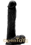 Realistic Cock - 9 Zoll - with Scrotum - Black (RealRock)