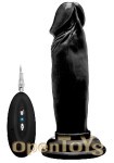 Vibrating Realistic Cock - 6 Zoll - Black (RealRock)