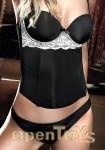 Set aus schwarzem Bustier und G-String - M/L (Baci)