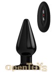 Buttplug - Rubber Vibrating - 5 Inch - Model 2 - Black (Bottom Line)