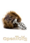 Extra Feel Bunny Tail Buttplug - Silver (Shots Toys - Ouch!)