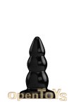 Buttplug - Rubber - 4 Inch - Model 6 - Black (Bottom Line)