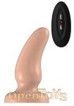 Buttplug - Rubber Vibrating - 5 Inch - Model 7 - Flesh (Bottom Line)