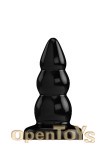 Buttplug - Rubber - 5 Inch - Model 6 - Black (Bottom Line)