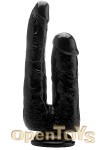 Realistic Double Cock - 9 Inch - Black (RealRock)