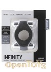 Infinity - Double Vibrating Cockring - Black (Shots Toys - Mjuze)