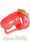 Penis Cage Silicone small - red-clear (Malesation)