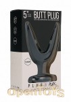 Butt Plug - Split 2 - 5 Inch - Black (Shots Toys - Plug and Play)