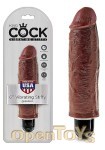 6 Inch Vibrating Stiffy - Brown (Pipedream - King Cock)