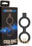 E-Stimulation Cock Ring with Ballstrap - Black (Shots Toys - ElectroShock)