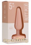 Butt Plug - Basic - 5 Inch - Flesh (Shots Toys - Plug and Play)