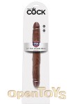 12 Inch Slim Double Dildo - Brown (Pipedream - King Cock)