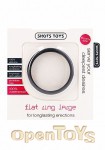 Flat Cock Ring - Black - Large (Shots Toys)