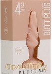 Butt Plug - Rounded - 4 Inch - Flesh (Shots Toys - Plug and Play)