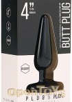 Butt Plug - Basic - 4 Inch - Black (Shots Toys - Plug and Play)