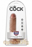 7 Inch Cock with Balls - Tan (Pipedream - King Cock)