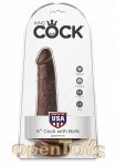 6 Inch Cock with Balls - Brown (Pipedream - King Cock)