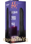 8 Inch Thin Realistic Dildo Vibe - Black (Shots Toys - GC)