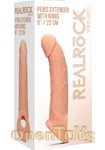 Penis Extender with Rings - 22 cm - Flesh (RealRock)