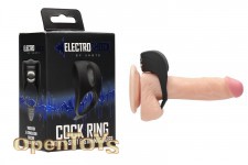 Cock Ring with C-Spot E-Stim Massager - Black 