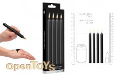 Teasing Wax Candles Large - Parafin - 4-pack - Black 