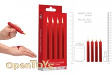 Teasing Wax Candles - Parafin - 4-pack - Red 