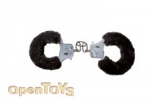 Furry Fun Cuffs - Black Plush 